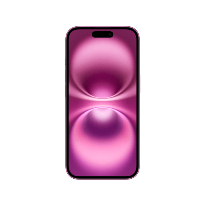 Image of Oraxxi iPhone 16 smartphone showing its sleek design and display screen with rounded edges and modern look.