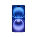 Silver Oraxxi iPhone 16 smartphone with sleek design and large display, shown from front view.