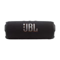 Oraxxi JBL Flip 7 portable Bluetooth speaker shown in black, featuring a compact design with control buttons and a textured exterior.