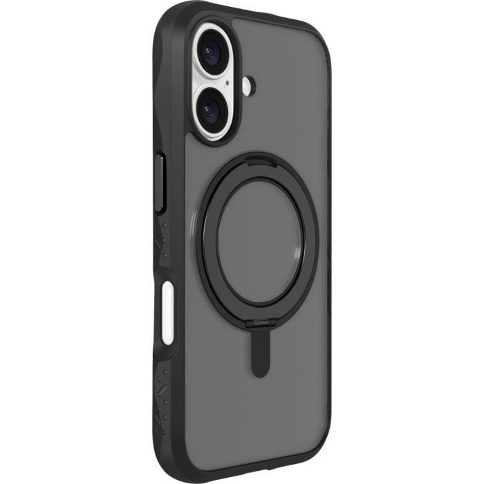 Oraxxi Laut Crystal Matter MagSafe case for iPhone 16 Plus in Midnight, transparent protective cover with textured design.