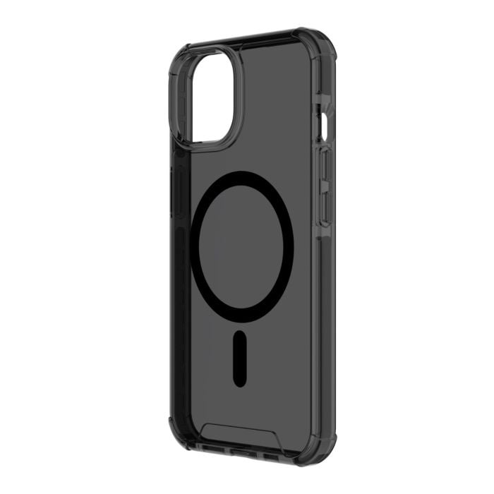 Oraxxi Moov 4m drop-proof iPhone 14/13 case with MagSafe, tinted protective case showing textured surface and secure fit.