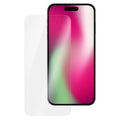 Clear glass screen guard for iPhone 17 Pro by Oraxxi, showing the transparent protective screen on the device.