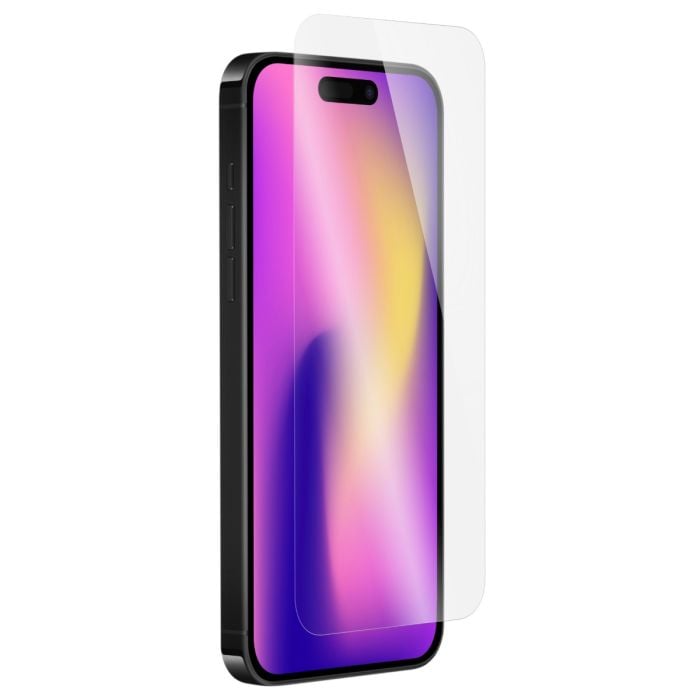 Clear glass screen guard for iPhone 17 Pro Max by Oraxxi, showing the sleek, transparent protective layer on the phone screen