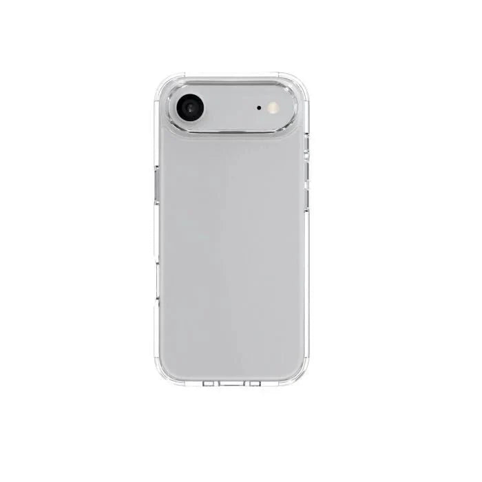 Oraxxi Moov ClearSafe case for iPhone Air, transparent protective phone case with precise cutouts, showcasing sleek design and durability.