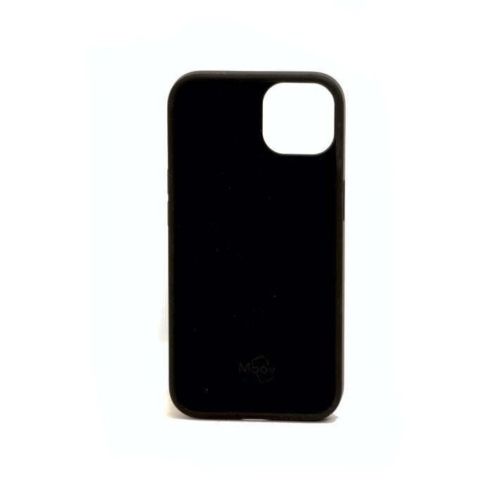 Black Moov iPhone 13 Pro Liquid Silicone Case with MagSafe by Oraxxi, showing the sleek silicone design and MagSafe alignment.