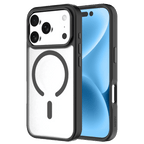 Black Moov Luxe Edge Case with MagSafe for iPhone 17 Pro, made by Oraxxi, featuring a sleek protective design.