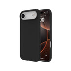 Black Moov SoftTouch case with MagSafe for iPhone Air by Oraxxi, showing the sleek, textured exterior and precise camera cutout.