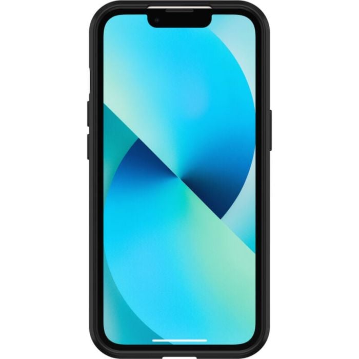 OtterBox React Series clear and black phone case for iPhone 16e, 15, 14, and 13 by Oraxxi, showing protective design and durable material.