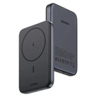 Grey Oraxxi UGREEN magnetic 10000mAh wireless power bank with 20W fast charging, shown with magnetic attachment and sleek design.