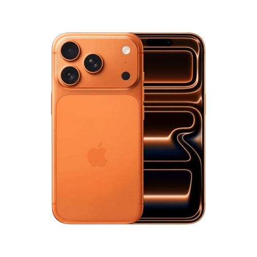 Orange Oraxxi iPhone 17 Pro with 256GB storage, showing the sleek front display and modern design.