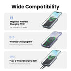UGREEN Magnetic 10000mAh Wireless 20W Power Bank - Grey - Oraxxi