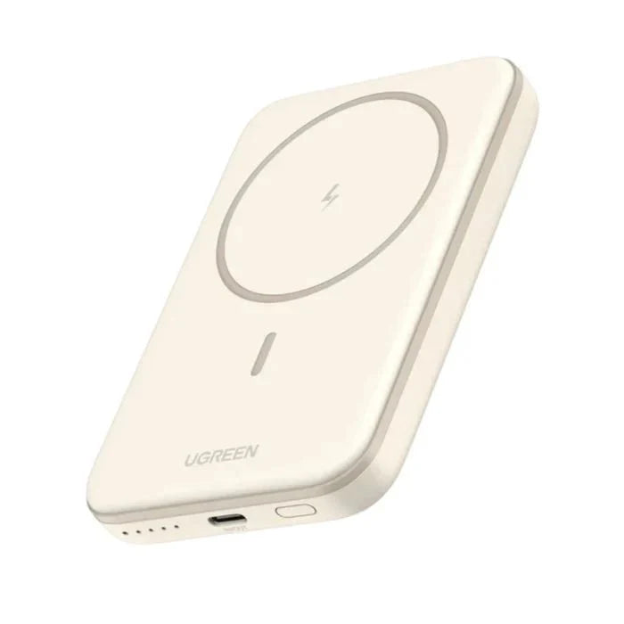 UGREEN Magnetic 5000mAh Wireless 15W Power Bank - Cream - Oraxxi