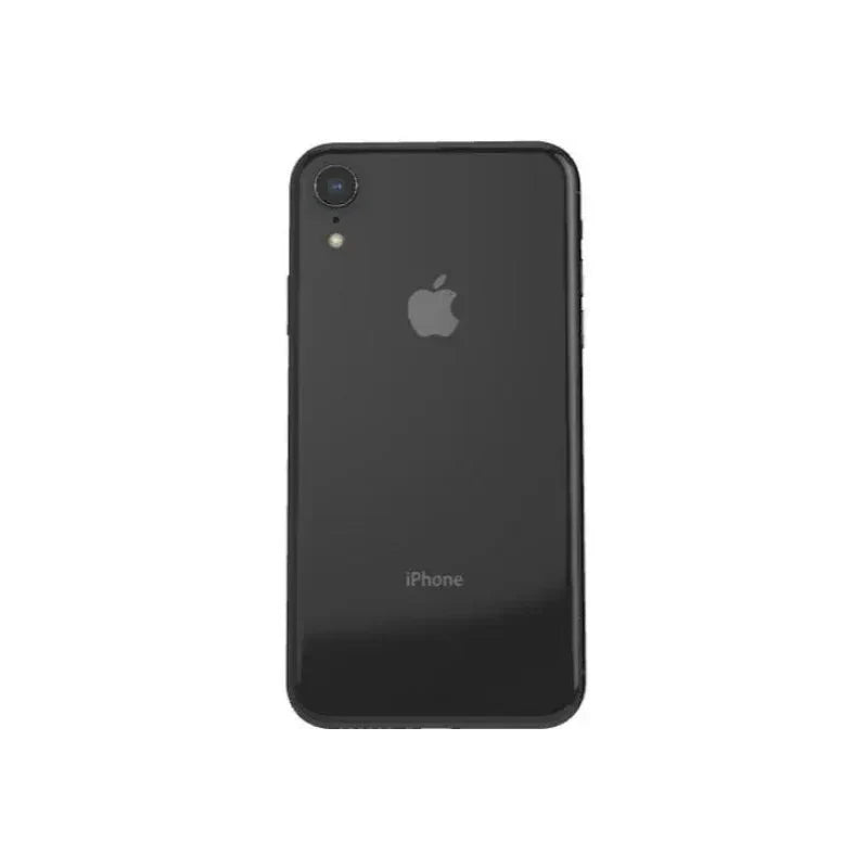 Pre-owned Apple iPhone XR 64GB in black with A grade condition, showing the front display and sleek design.