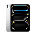 Silver iPad Pro with Apple M5 chip, showcasing its sleek design and edge-to-edge display in a professional setting.