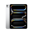 Silver iPad Pro with Apple M5 chip, showcasing its sleek design and edge-to-edge display in a professional setting.