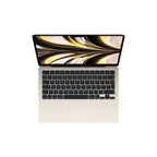 Apple MacBook Air 13-inch with M2 chip, 8-core CPU and GPU, 16GB RAM, 256GB storage in Starlight color, sleek laptop design.