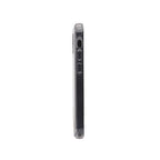 Clear Moov Drop Protection Case for iPhone 12 Pro Max showing slim, transparent design with reinforced edges and precise cutouts.