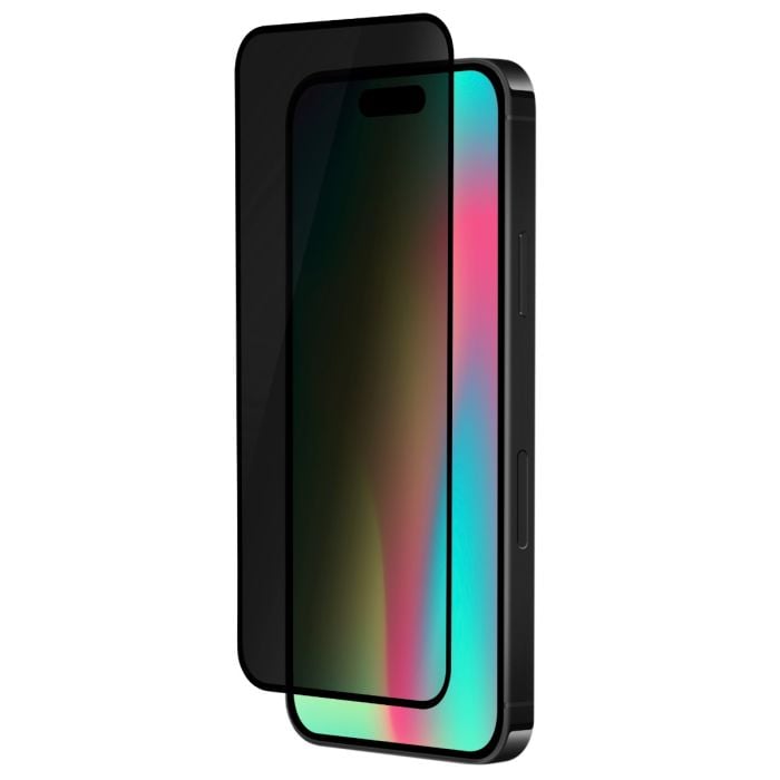 Moov Privacy Glass screen guard installed on iPhone Air, offering privacy and protection for the device's display.